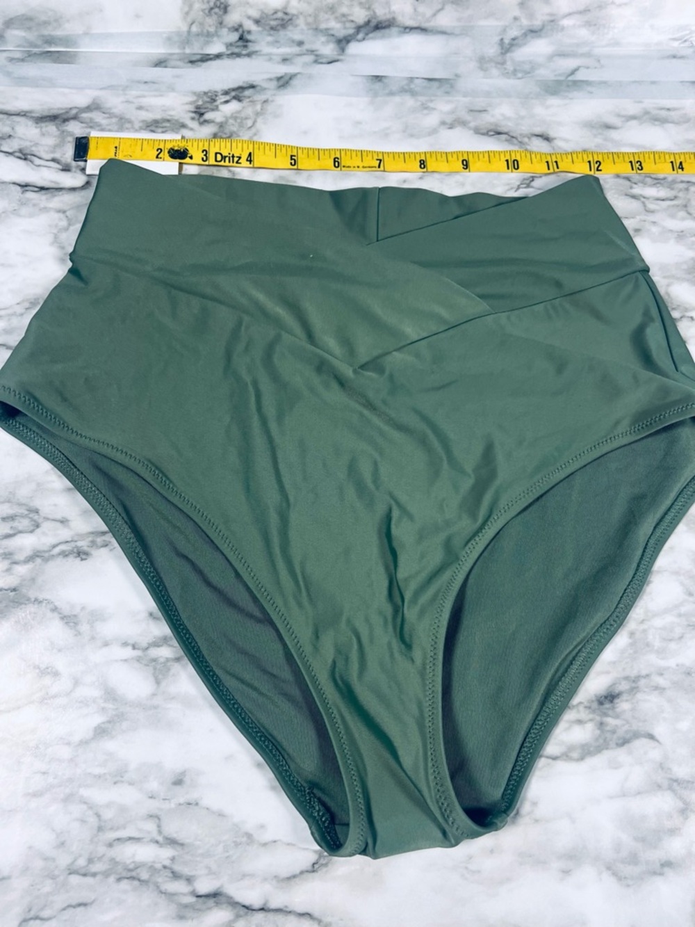 aerie High-Waist Bikini Bottoms in Olive Green